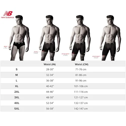 New Balance ▫️ Premium 6 Inch com Fly - Conjunto de 3 boxers para homem (Conjunto de 3) 5
