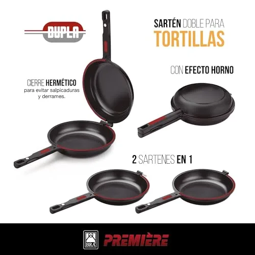 BRA ▫️ Dupla Premiere | Frigideira dupla para tortilha de batata, 20 cm 2