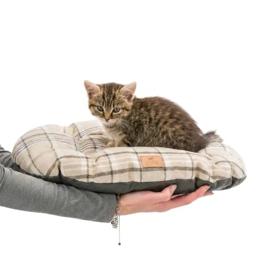 Ferplast ▫️ Almofada Acolchoada para Cães e Gatos Scott 45/2, Dupla Face, Padrão Escocês, Veludo Macio, Lavável, Castanho, XS 5