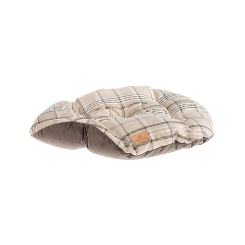 Ferplast ▫️ Almofada Acolchoada para Cães e Gatos Scott 45/2, Dupla Face, Padrão Escocês, Veludo Macio, Lavável, Castanho, XS 7
