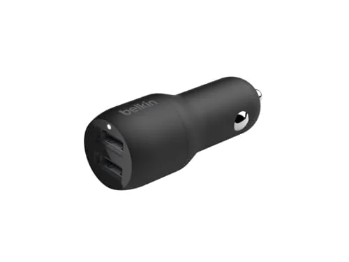 Belkin ▫️ Carregador de parede USB duplo de 24 W Boost Charge + cabo USB-A para USB-C (adaptador duplo USB-A para Pixel, iPad Pro, Nintendo Switch e dispositivos Samsung, entre outros) 5