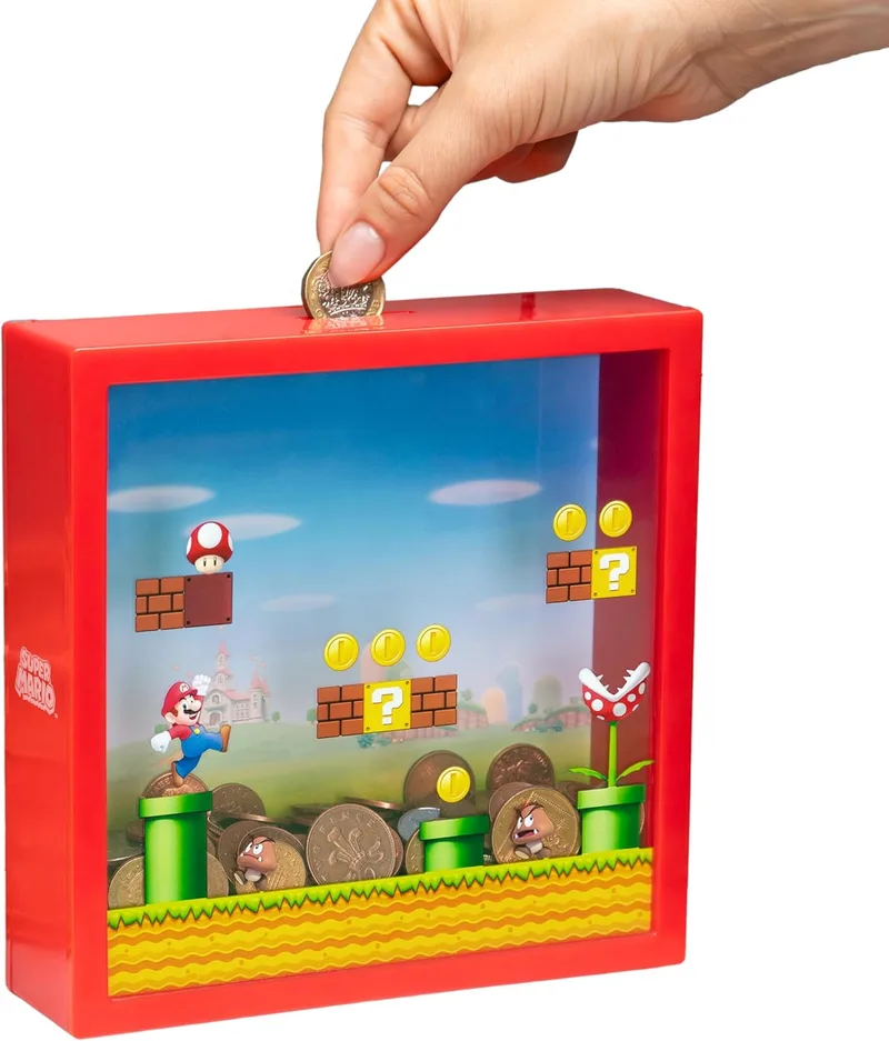 Paladone ▫️ Super Mario Piggy Bank - Produto oficial da Nintendo, mealheiro de 18 cm (7"), prenda para os fãs de Mario Bros