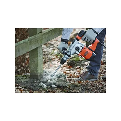 Black+Decker ▫️ Berbequim de percussão SDS+, motor de 1250 W, 3 modos de funcionamento, força de impacto de 3,5 J, inclui brocas e cinzel, BEHS03K-QS 2