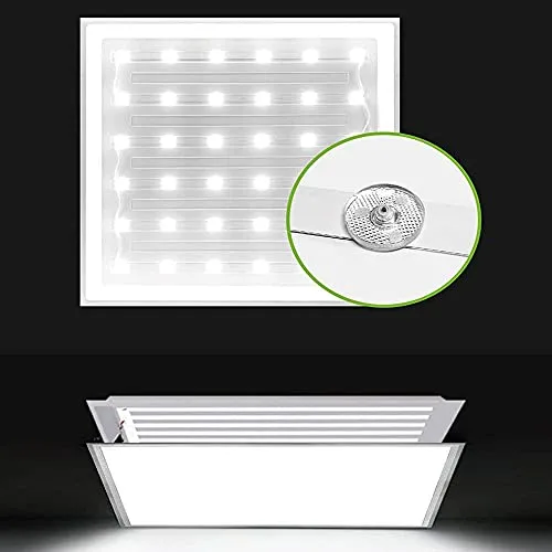 MUNDDY ▫️ ® - Conjunto de 10 painéis LED 60 x 60 cm, 50 W, Branco Frio 6500 K, 6500 lúmenes reais, 595 x 595 x 33 mm,Driver incluído, embutível em teto modular, envio urgente a partir de Madrid 4