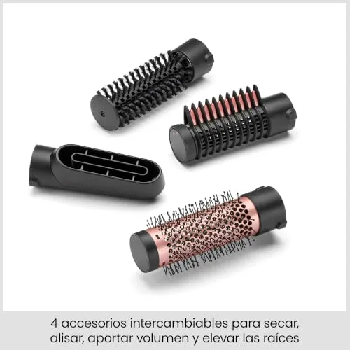 BaByliss ▫️ Escova de ar Perfect Finish – Penteados perfeitos, 3 acessórios para alisar, dar volume e modelar, 2 níveis de calor + ar frio, tecnologia iônica anti-frizz, AS126E 2
