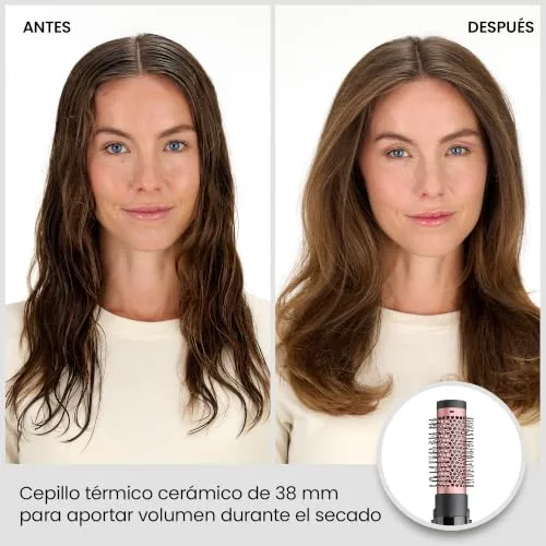 BaByliss ▫️ Escova de ar Perfect Finish – Penteados perfeitos, 3 acessórios para alisar, dar volume e modelar, 2 níveis de calor + ar frio, tecnologia iônica anti-frizz, AS126E 3