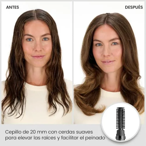 BaByliss ▫️ Escova de ar Perfect Finish – Penteados perfeitos, 3 acessórios para alisar, dar volume e modelar, 2 níveis de calor + ar frio, tecnologia iônica anti-frizz, AS126E 5