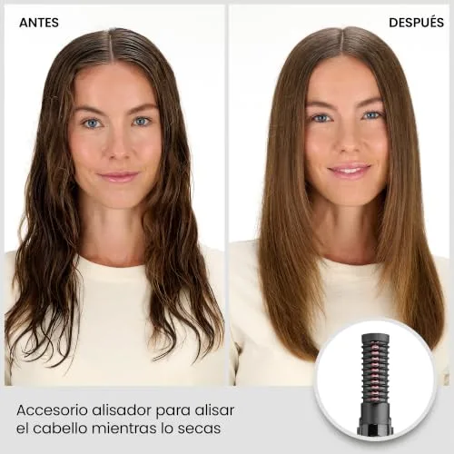 BaByliss ▫️ Escova de ar Perfect Finish – Penteados perfeitos, 3 acessórios para alisar, dar volume e modelar, 2 níveis de calor + ar frio, tecnologia iônica anti-frizz, AS126E 6