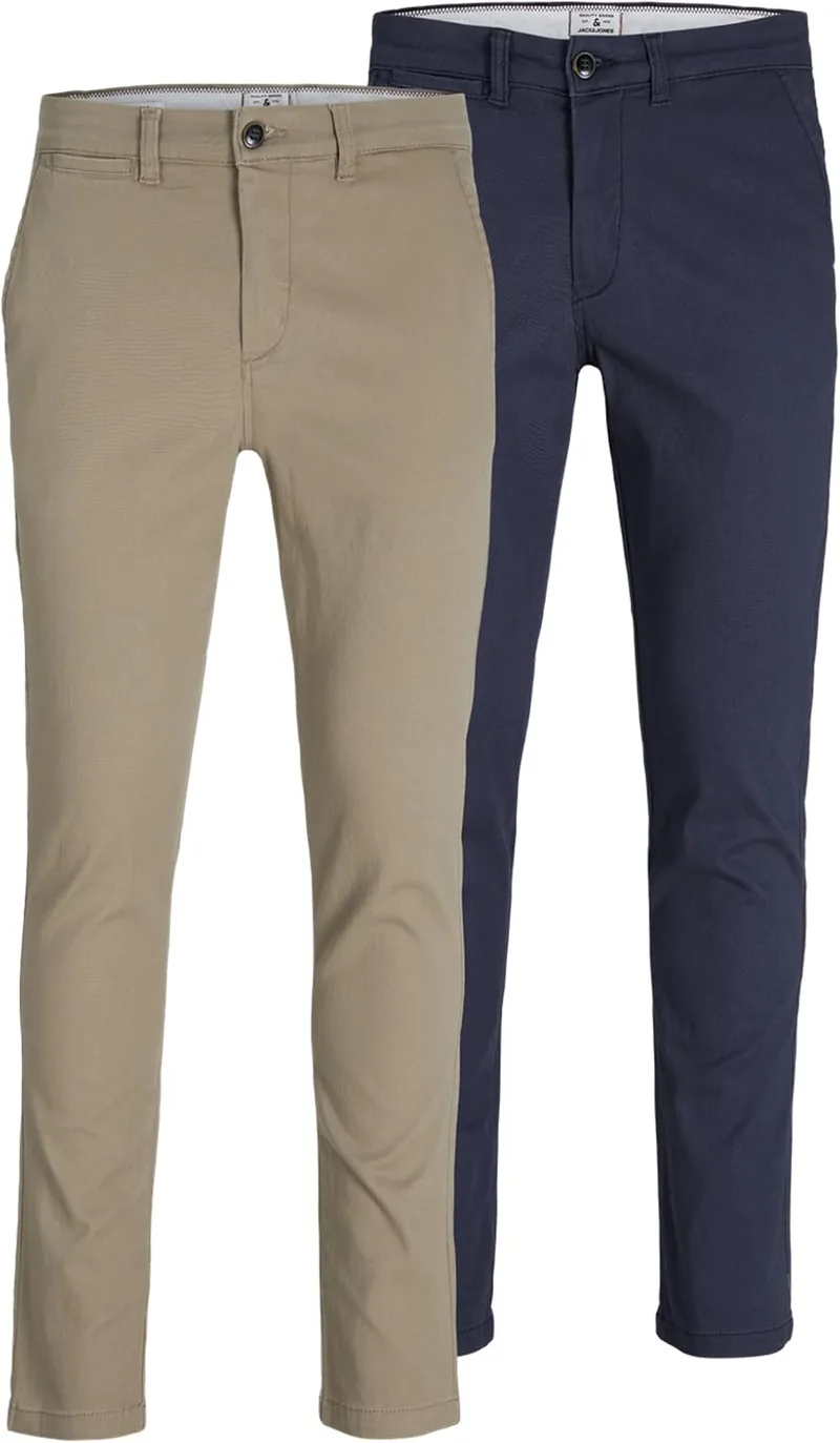 JACK & JONES ▫️ Calças Chino, Conjunto de 2 peças, Calças Chino de corte justo
