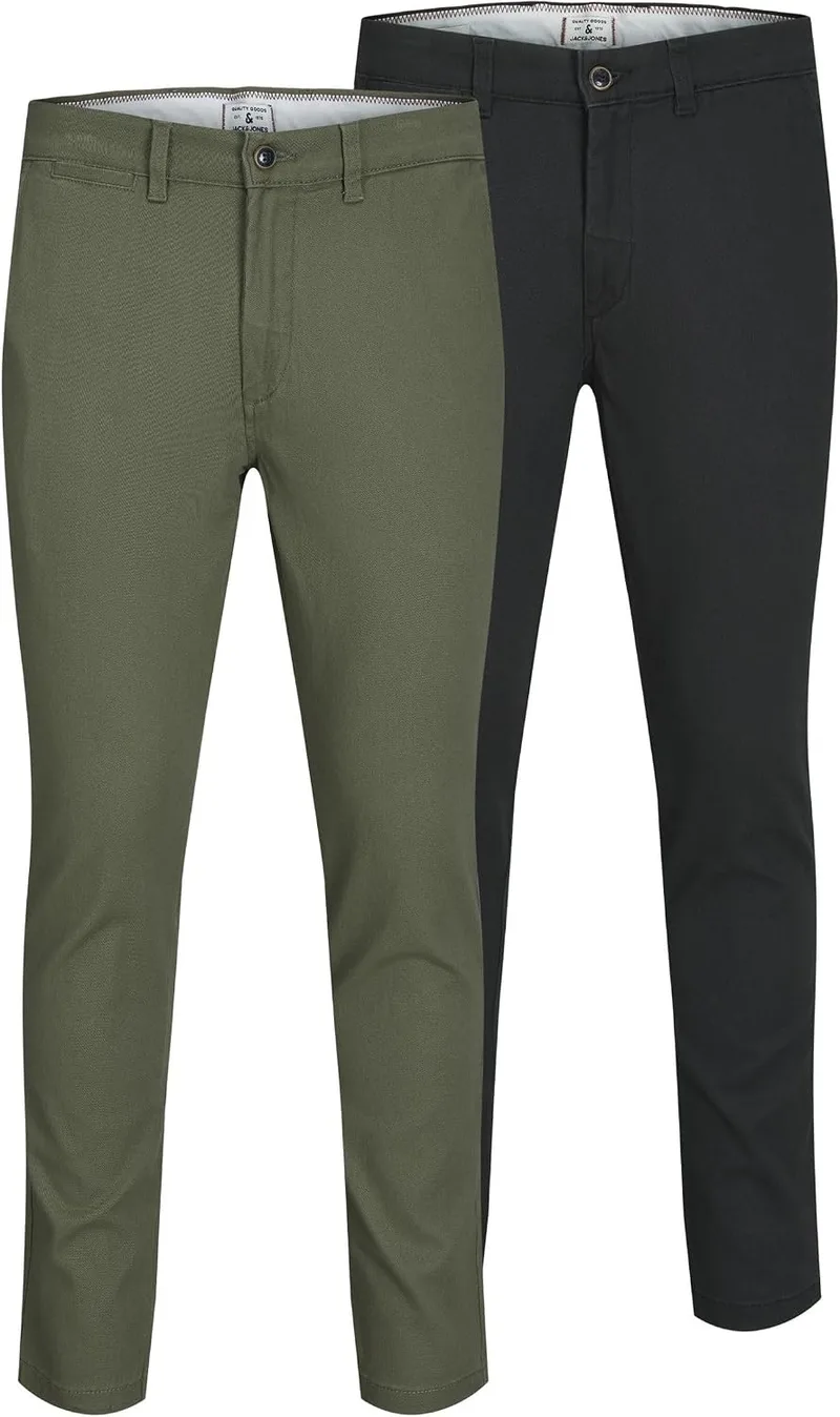 JACK & JONES ▫️ Calças Chino Conjunto de 2 peças Calças Chino de corte justo