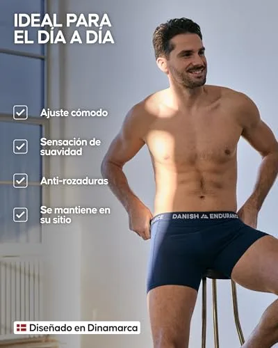 DANISH ENDURANCE ▫️ Cuecas boxer para homem, algodão, roupa interior, embalagem de 6 unidades 3