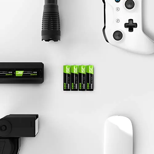 Green Cell ▫️ Baterias recarregáveis 2000 mAh 1,2 V [Conjunto de 4 unidades] Pilhas recarregáveis AA Ni-MH de baixa autodescarga, pré-carregadas, de alta capacidade HR6, recarregáveis e pré-carregadas 5