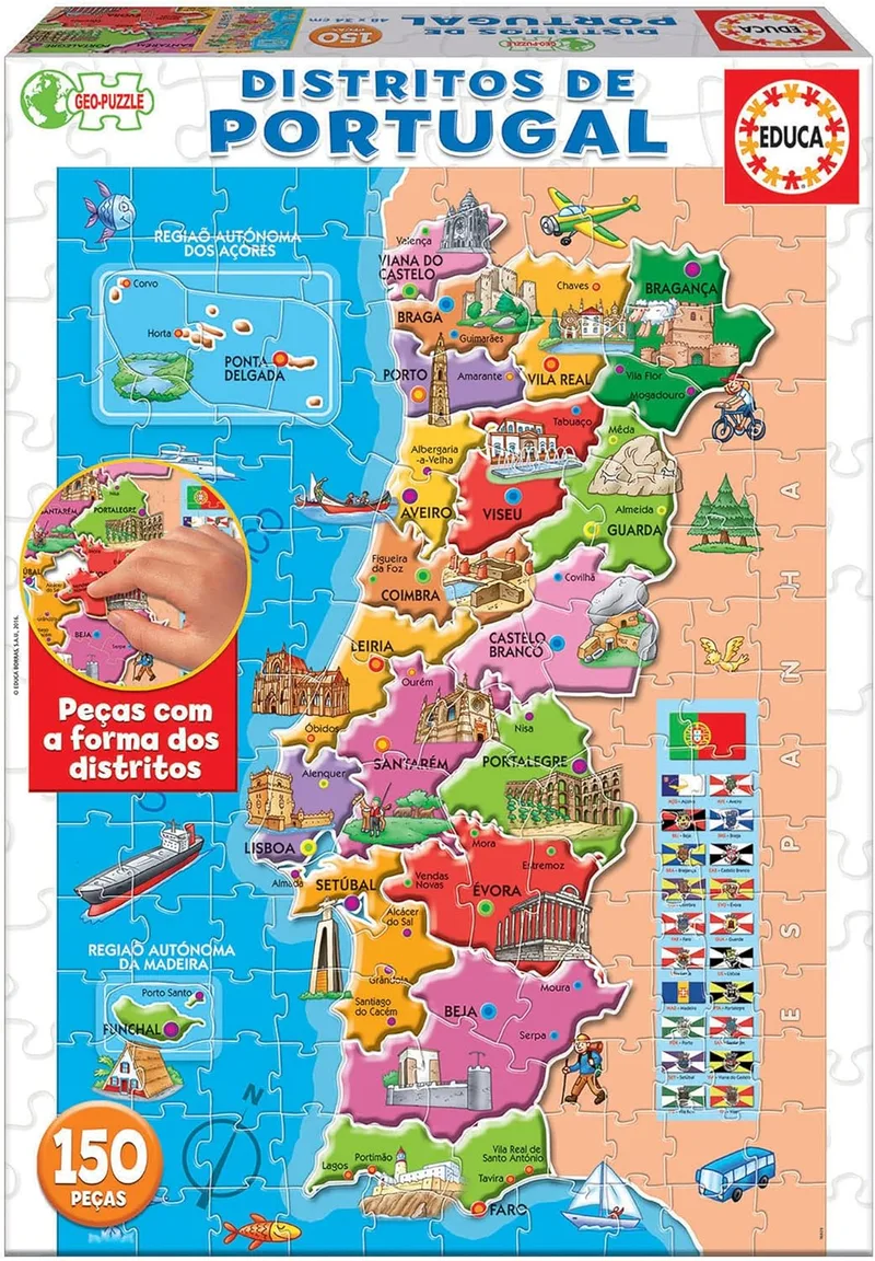 Educa ▫️ Quebra-cabeças/Puzzle de 1500 peças: Mapa de Portugal. Ref. (16929)