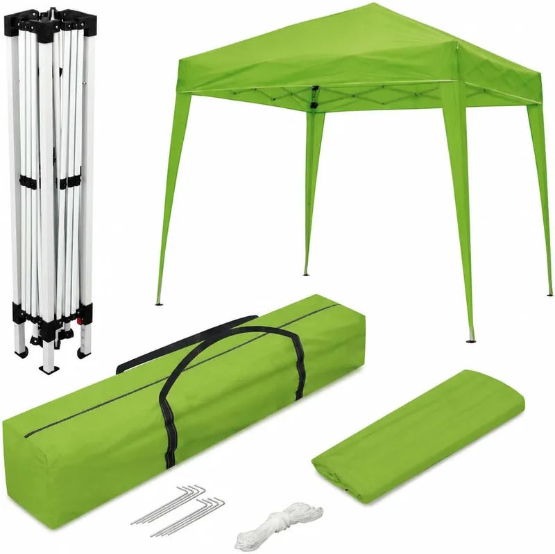 wasabi ▫️ Tenda dobrável 3x3 m – Resistente à água - Inclui cordas e estacas de fixação - Estrutura em aço - Toldo de jardim – Pérgula de praia - Acampamento e festas