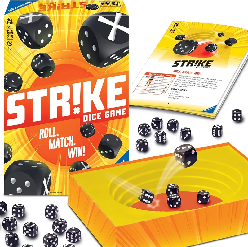 Ravensburger ▫️ Strike | Jogo de dados para 2 a 5 jogadores, a partir dos 8 anos