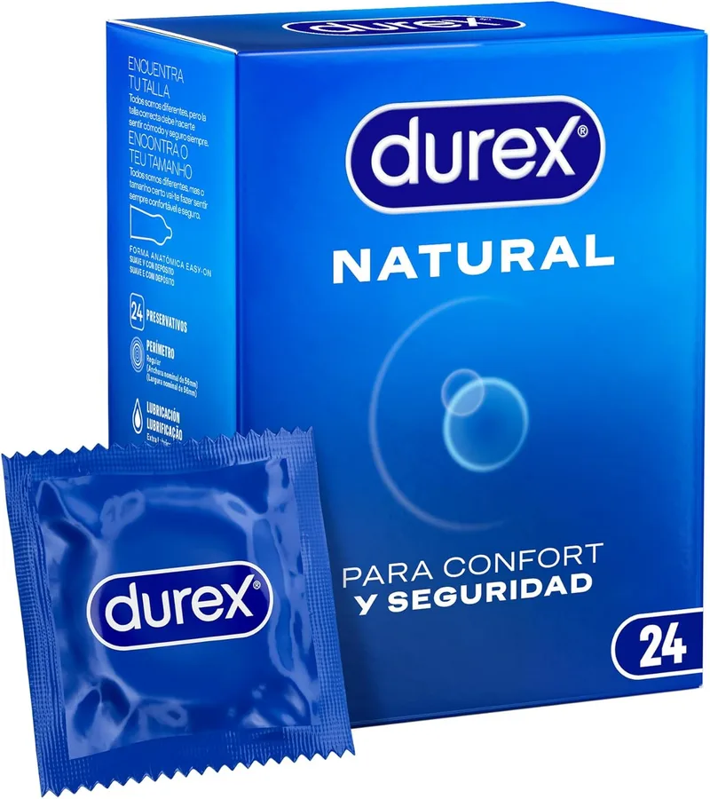 Durex ▫️ Preservativos Originais Natural Plus - 24 preservativos