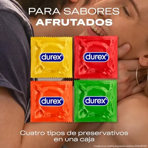 Durex ▫️ Preservativos «Saboréame», Sabores a Fruta para uma Diversão Extra, Morango, Banana, Laranja e Maçã, 12 preservativos 3
