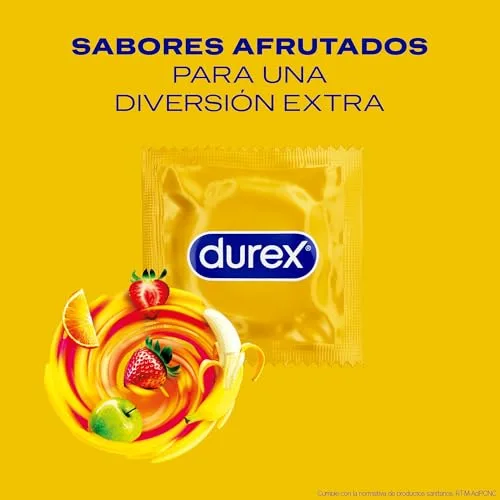 Durex ▫️ Preservativos «Saboréame», Sabores a Fruta para uma Diversão Extra, Morango, Banana, Laranja e Maçã, 12 preservativos 5