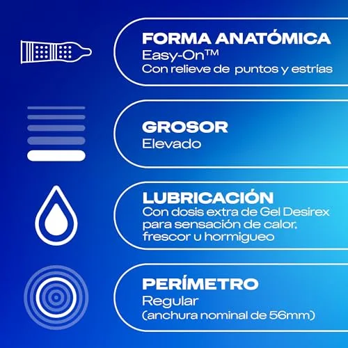 Durex ▫️ Preservativos Intense, com saliências e estrias, com gel Desirex, sensação de calor, frescura ou formigueiro, 12 preservativos 4