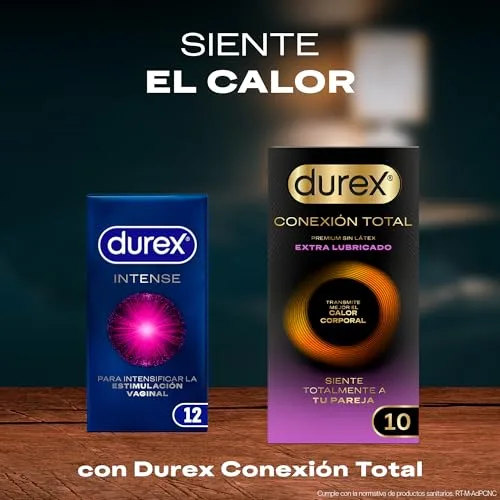 Durex ▫️ Preservativos Intense, com saliências e estrias, com gel Desirex, sensação de calor, frescura ou formigueiro, 12 preservativos 6