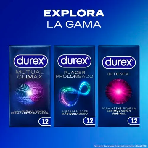 Durex ▫️ Preservativos Intense, com saliências e estrias, com gel Desirex, sensação de calor, frescura ou formigueiro, 12 preservativos 7