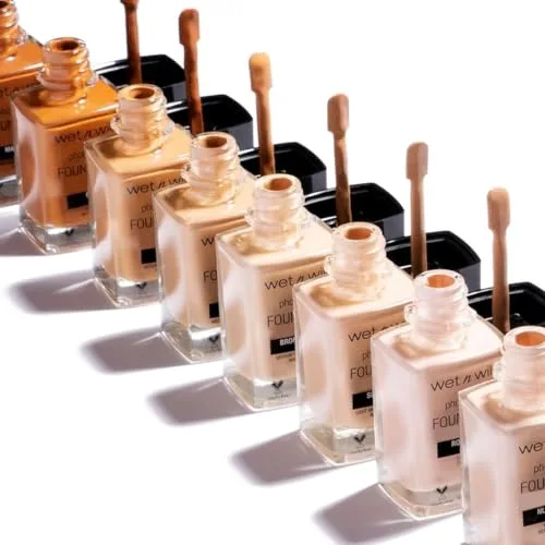 Wet n Wild ▫️ Photo Focus Dewy Foundation, Base de maquilhagem líquida hidratante para pele normal/seca, acabamento luminoso modulável, Nude Ivory 4
