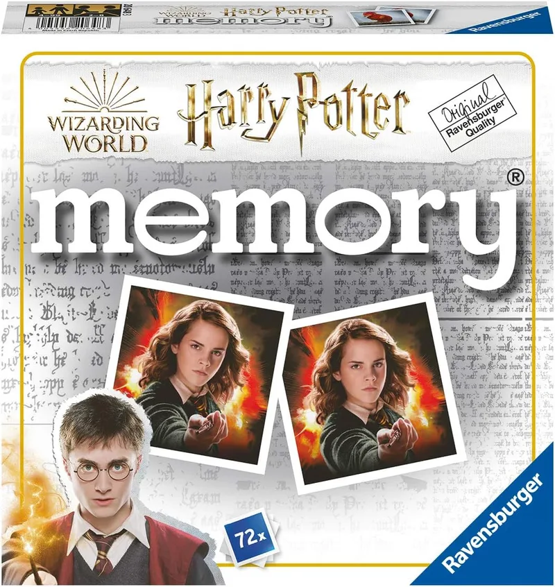 Ravensburger ▫️ Memória Harry Potter, jogo de tabuleiro para crianças de 4 anos, prendas para crianças com mais de 4 anos, jogos de tabuleiro para a família, versão inglesa