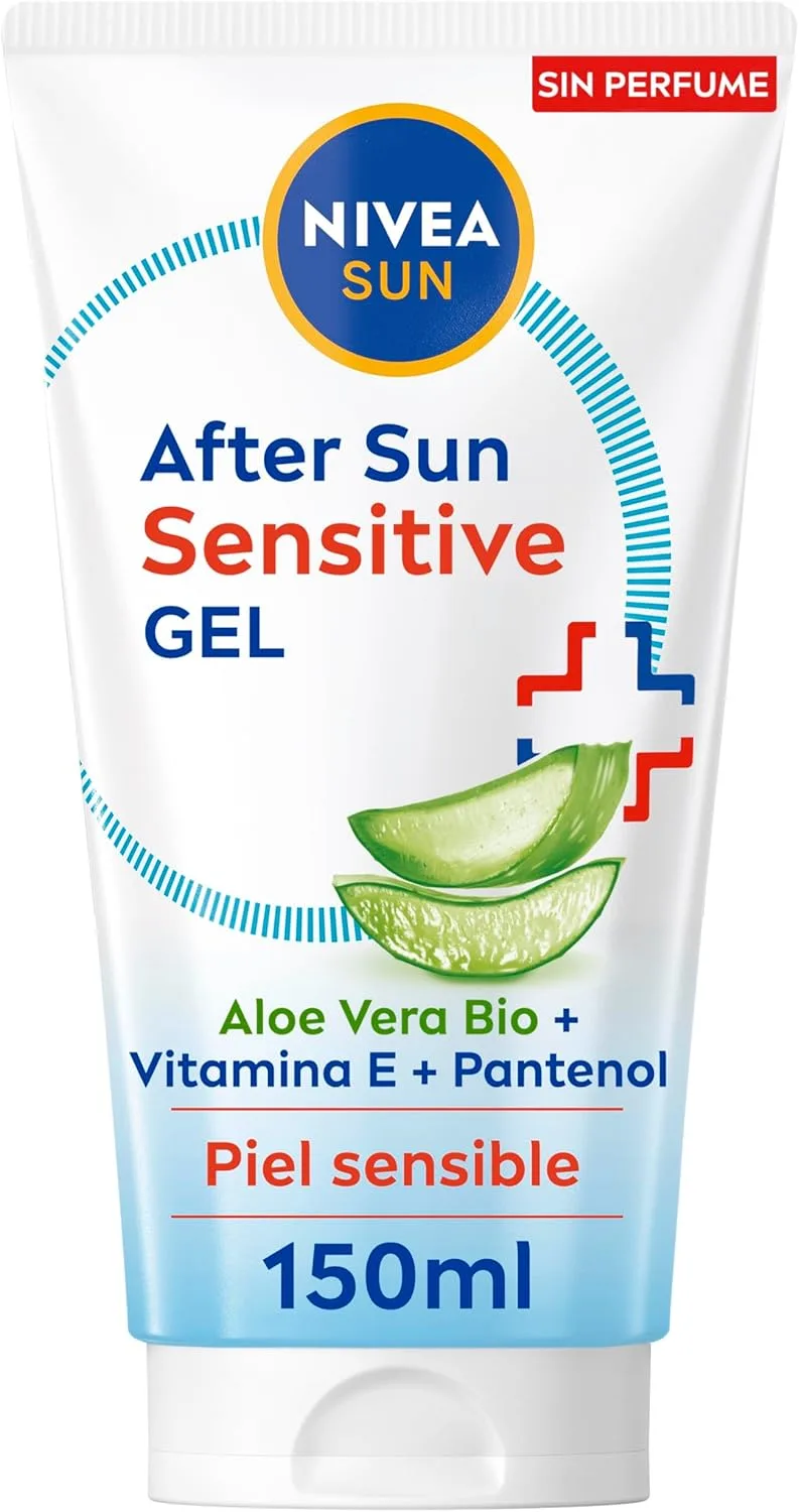NIVEA SUN ▫️ After Sun Sensitive Gel-Creme (1 x 150 ml), creme calmante com aloé vera, creme hidratante para pele sensível e com alergia ao sol