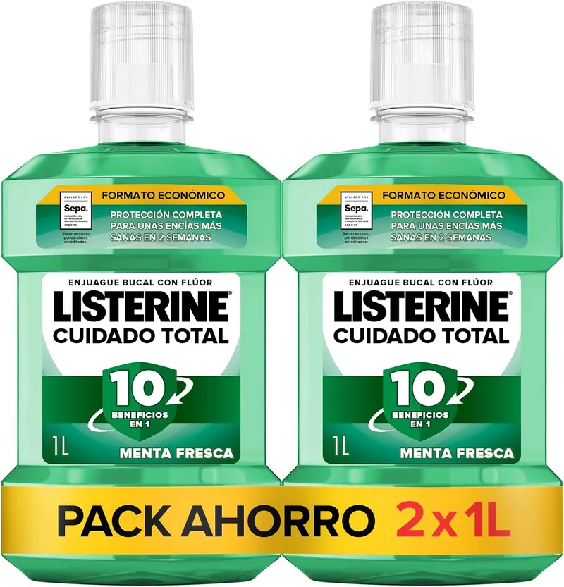Listerine ▫️ Cuidado Total Proteção para Dentes e Gengivas – Elixir Bucal, 2 x 1 L