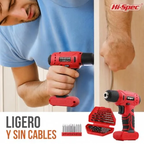 Hi-Spec ▫️ Conjunto de ferramentas com berbequim e aparafusadora sem fios de 8 V 4