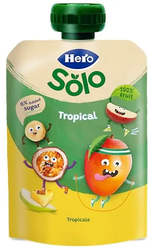 Solo ▫️ Hero Saquinhos de Fruta com Sabor Tropical para Bebés a partir dos 6 meses, 18 x 100 g 2