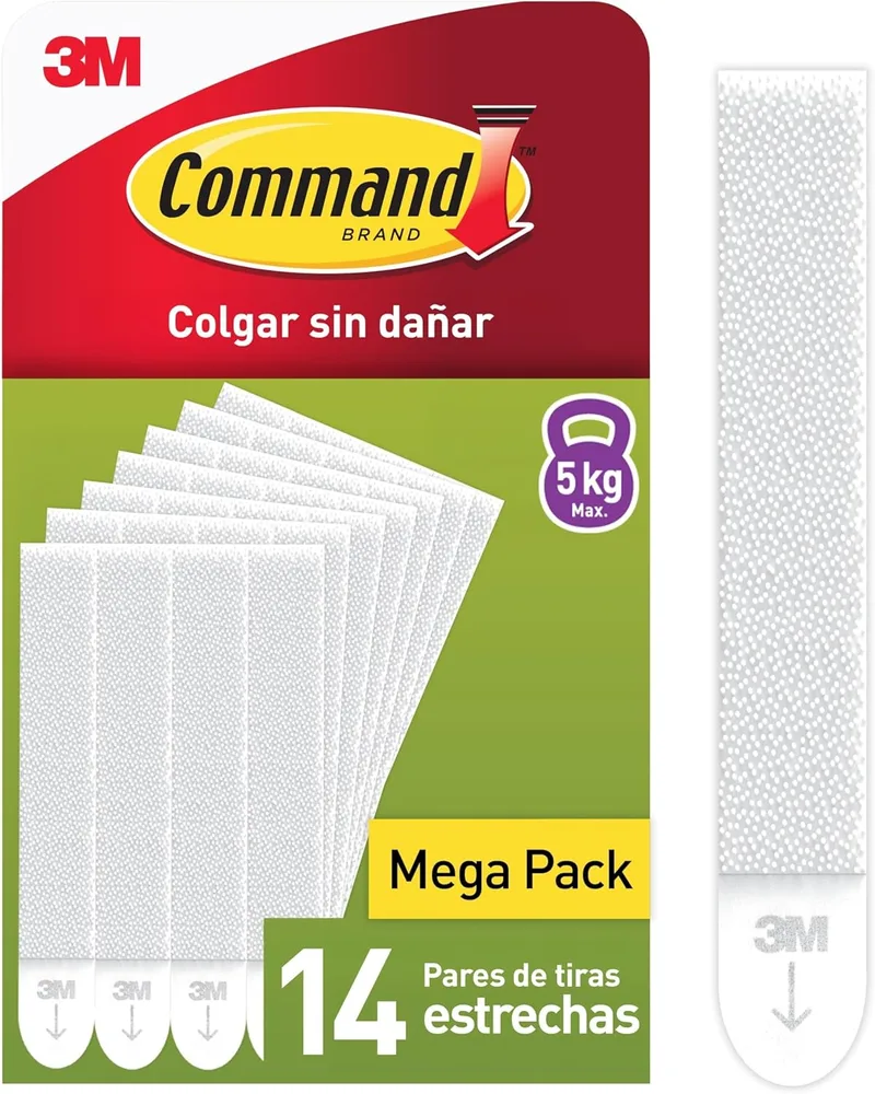 Command ▫️ Adhesive Picture Hanging Strips with Narrow Frame, 14 pares (28 tiras brancas estreitas) - Para pendurar sem furos e sem perfurações
