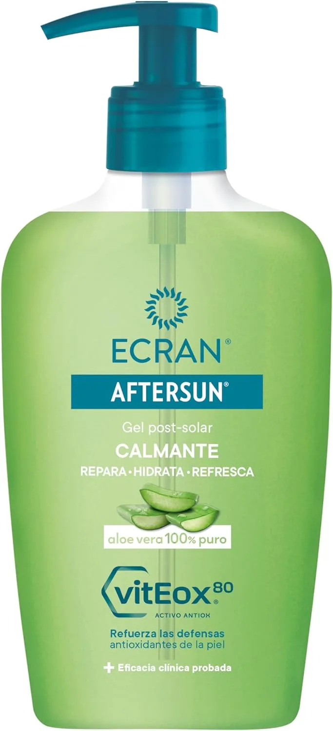 Ecran ▫️ Aftersun - Gel pós-solar reparador dermo-hidratante com Aloé Vera puro, acalma e refresca - 200 Ml