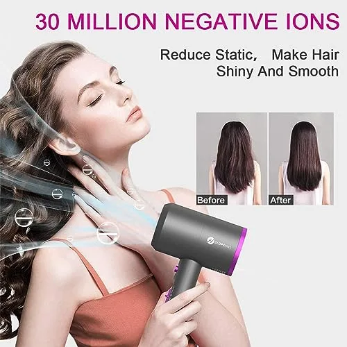 slopehill ▫️ Secador de cabelo iónico profissional com motor CA de 1800 W 3