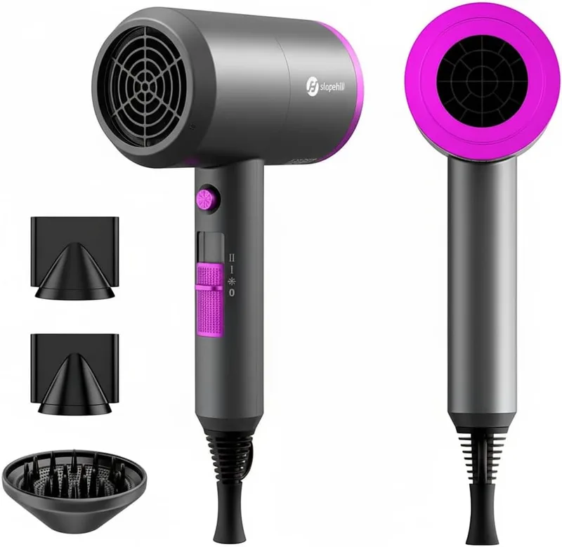 slopehill ▫️ Secador de cabelo iónico profissional com motor CA de 1800 W
