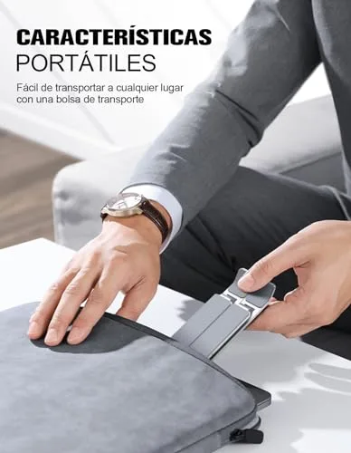 Babacom ▫️ Suporte Portátil para Mesa com 5 Ângulos Ajustáveis, Liga de Alumínio, Suporte para Portátil com Refrigeração, Suporte Plegável para Portátil, para Macbook, PC e outros portáteis de 10 a 15,6 polegadas 4