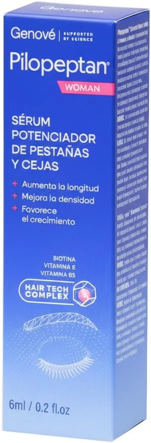 Pilopeptan ▫️ Woman Sérum Realçador de Pestanas e Sobrancelhas : Ativa o Crescimento, Aumenta o Comprimento e a Densidade : Hipoalergénico : 6 ml
