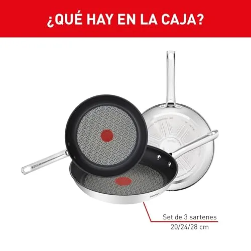 Tefal ▫️ Duetto - Conjunto de 3 frigideiras, aço inoxidável 2