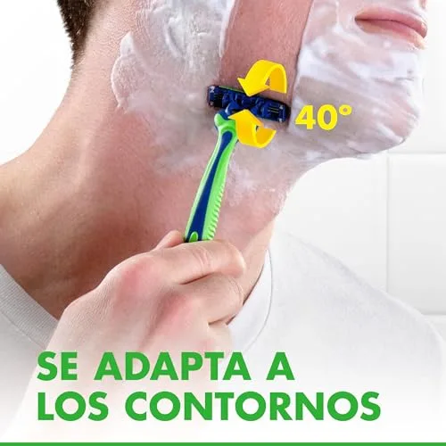 Gillette ▫️ Sensor3 Sensitive - Lâminas de barbear descartáveis para homem com faixa lubrificante com um toque de aloé vera, 5 unidades 5