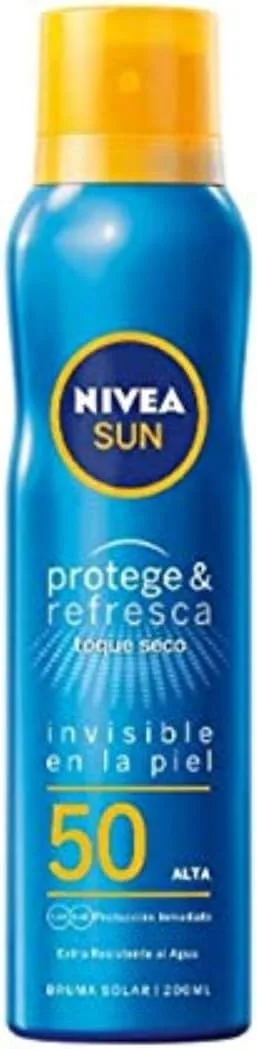 NIVEA SUN ▫️ Protege e Refresca Spray FPS 50, Proteção Solar Muito Elevada, 200 ml, Transparente, Baunilha