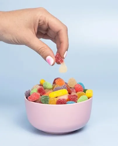 Vidal ▫️ Golosinas. Mini Mix Açúcar. Sortido de doces em forma de mini-frutinhas revestidas de açúcar. Multicoloridos. Sem glúten. Saco de 1 kg 5