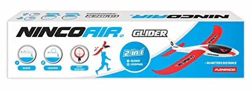 Ninco ▫️ NincoAir-Glider 2 | Avião planador de brincar em poliespuma | Dimensões: 48 x 48 x 12 cm. | Presente de desportos ao ar livre para meninos e meninas | A partir dos 3 anos (NH92029) 2