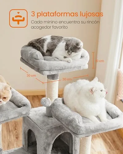 FEANDREA ▫️ Árvore para Gatos, L, 162 cm, Cinza Pomba PCT019W01 4