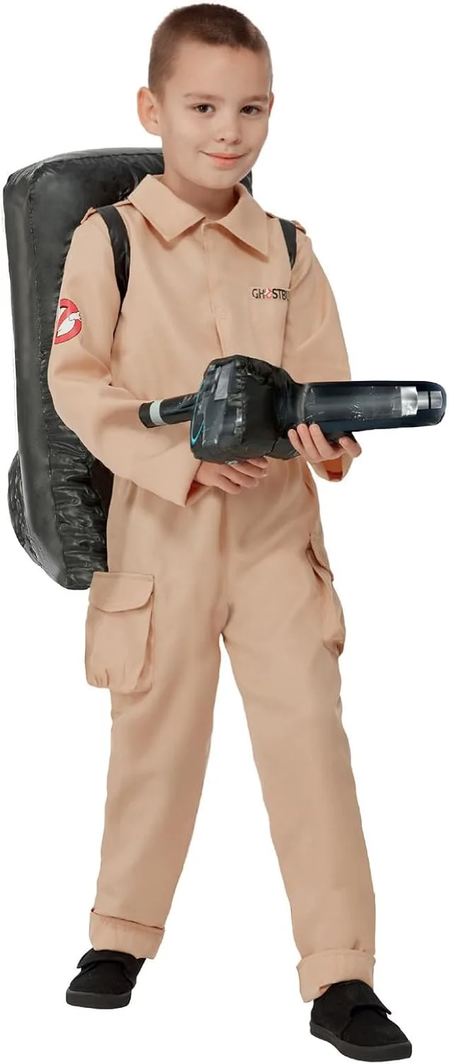 Smiffy's ▫️ Smiffys: Fato de Caçador de Fantasmas para menino, macacão e mochila insuflável – Halloween, Carnaval