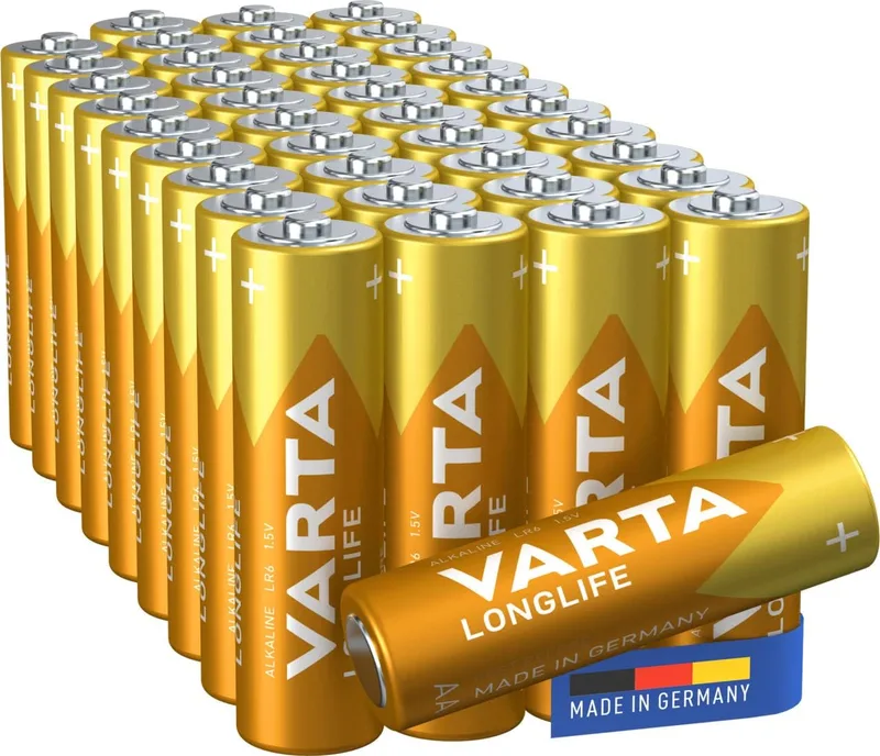Varta ▫️ Pilhas AA, embalagem de 40 unidades, Longlife Power, alcalinas