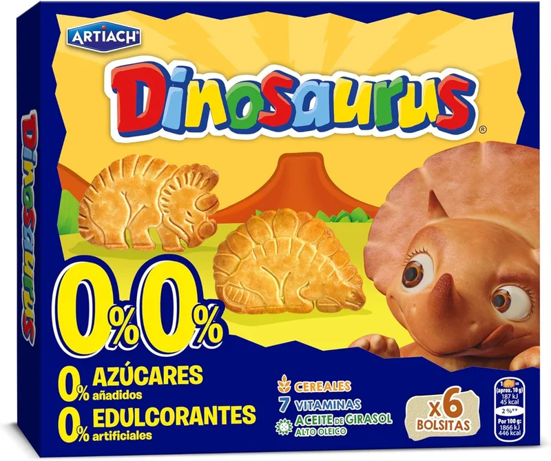 Artiach ▫️ Dinosaurus 0% Biscoitos de cereais, 185g