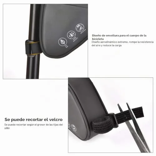 CCKOLE ▫️ Alforjes para selim de bicicleta de montanha com elementos refletores, bolsa traseira resistente à água e a rasgos, selim multifuncional 4