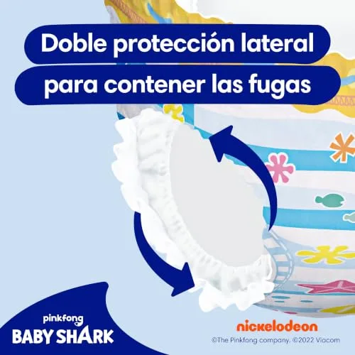 DODOT ▫️ Splashers Baby Shark Tamanho 4, 88 fraldas-fato de banho descartáveis para bebé, 9 kg – 15 kg, proteção anti-fugas na água 2