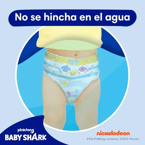 DODOT ▫️ Splashers Baby Shark Tamanho 4, 88 fraldas-fato de banho descartáveis para bebé, 9 kg – 15 kg, proteção anti-fugas na água 5