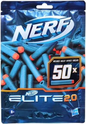 Nerf ▫️ Elite 2.0 - Dardos de reposição - 50 dardos Elite - Compatível com todos os lançadores que utilizam 2